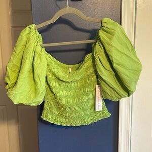 Young Fabulous & Broke Top with Puffy Sleeves size XS